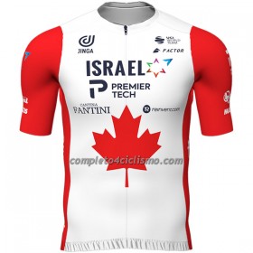 Maglia 2022 Israel Premier Tech Campione Canadese Manica Corta Rosso Bianco